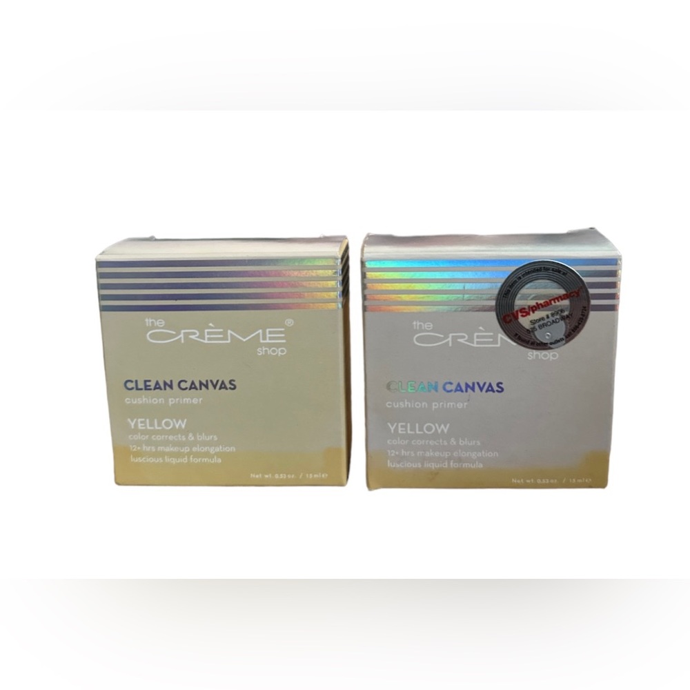 The Creme Shop Clean Canvas Cushion Primer Yellow lot of 2  NEW